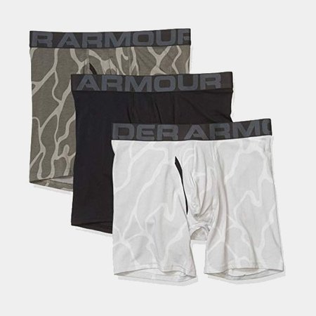Under Armour боксерки Charged Cotton® 6 Printed - 3 шт (Black-Mod Gray-Surface Gray), XL