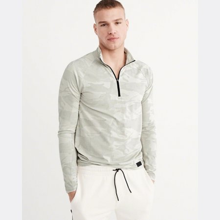 Abercrombie & fitch футболка Sport Half-Zip (WHITE CAMO), XL