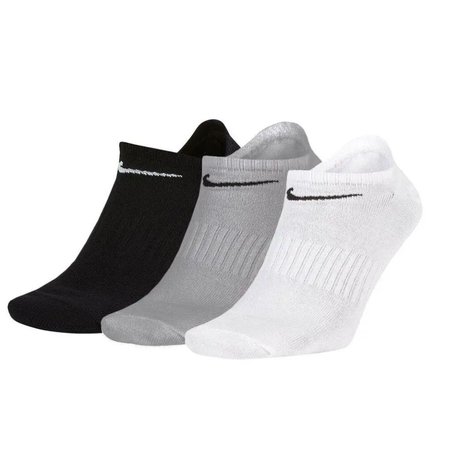 Nike носки Everyday Lightweight No Show Black-Gray-White (3 пары), XL